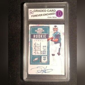 Jalen Hurts 2020 Panini Contenders Optic Rookie Ticket*RP* Facsimile Auto GEM-MT